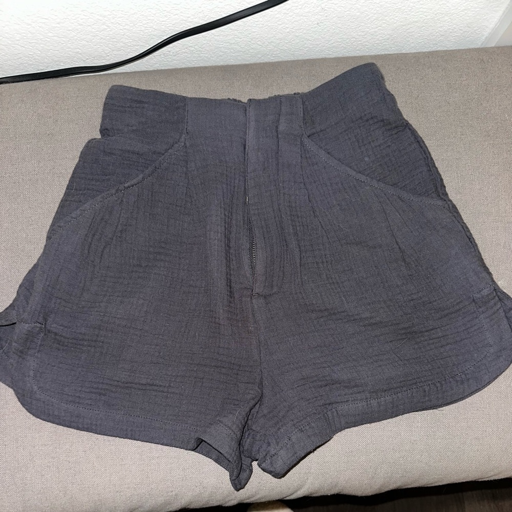 Z Supply High Waist Charcoal Shorts